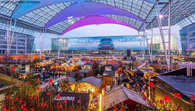 Weihnachts- und Wintermarkt im MAC-Forum. Foto: Flughafen München