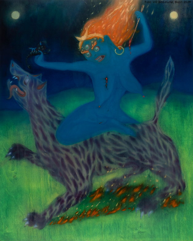 Javkhlan Ariunbold, Galvin Sori, 2026, �l auf Holz, 100 x 80 cm. Foto: VG Bild-Kunst, Bonn 2026