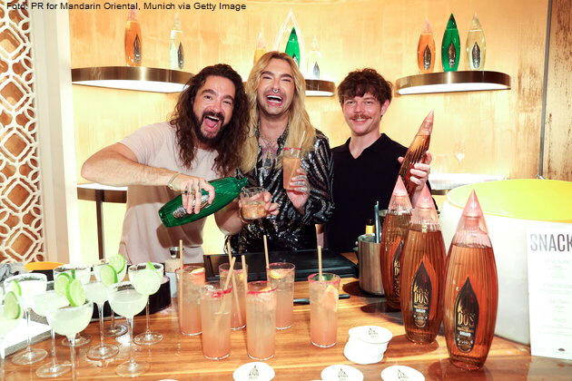 Tom und Bill Kaulitz, Georg Listing. Foto: PR for Mandarin Oriental, Munich via Getty Image