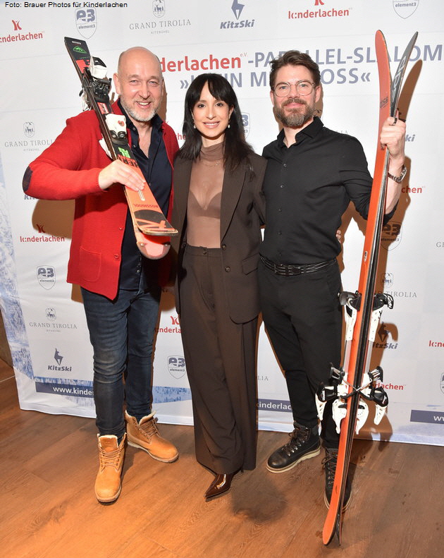 Christian Vosseler (Kinderlachen e.V.), Stephanie Stumph, Florian Santner. Foto: Brauer Photos f�r Kinderlachen