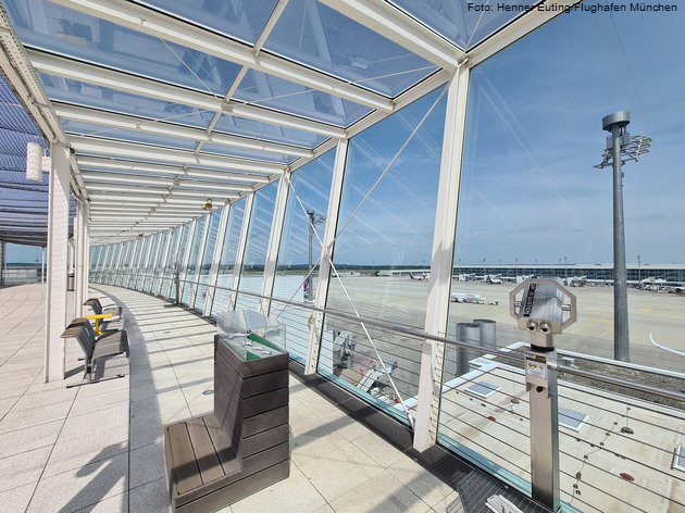 Aussichtsterrasse am Flughafen München öffnet wieder. Foto: Henner Euting/Flughafen München
