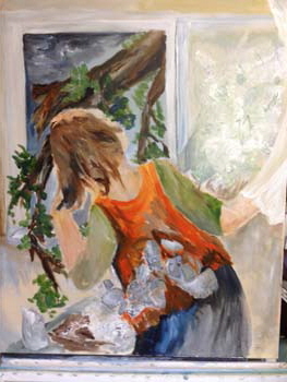 Ammon_Ein Unwetter zog vorbei. Scheiben zertrmmert und nochmal Glck gehabt , der Baum kam nur mit einem Ast in den Raum alles andere blieb auf dem Dach